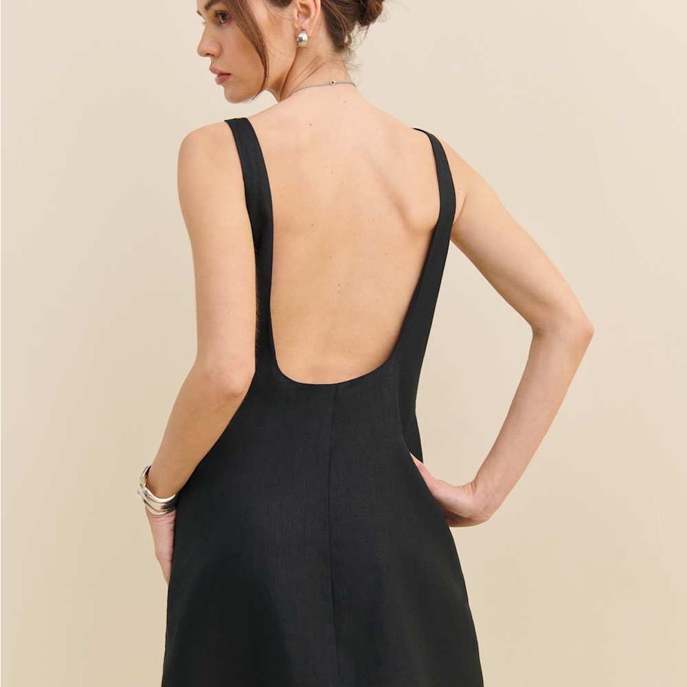 Reformation Rosemund Black Mini Dress